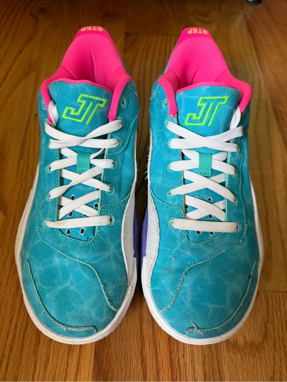 Nike Jordan Tatum 2 Sidewalk Chalk GS Youth Basketball Shoes Blue Pink Size 5.5Y